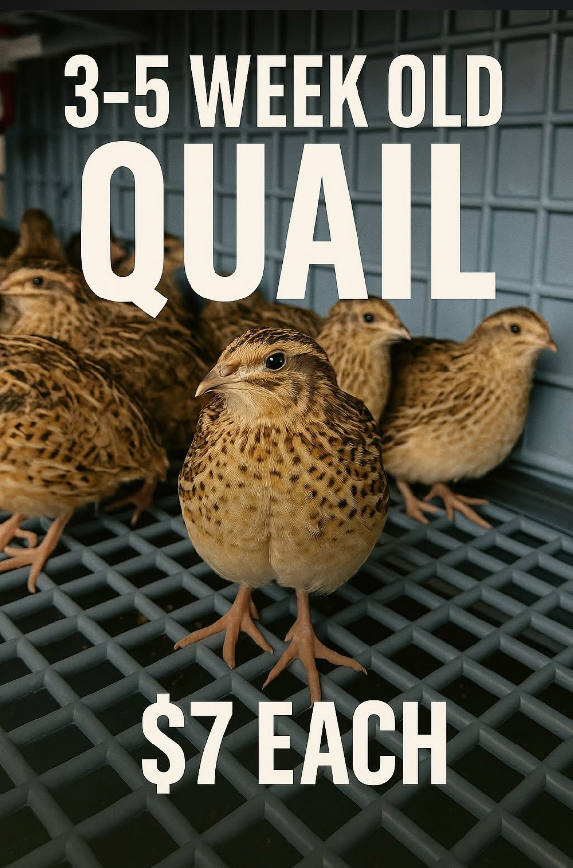3-5 Week Old Coturnix Quail - Unsexed or Equivelant