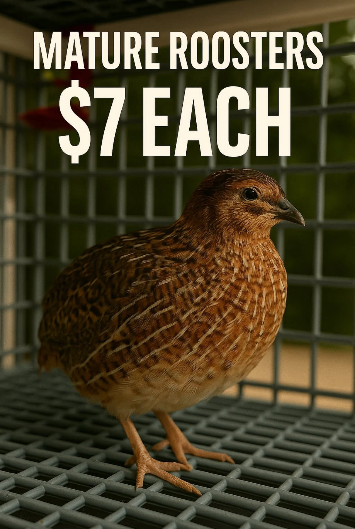 Mature Coturnix Quail Rooster