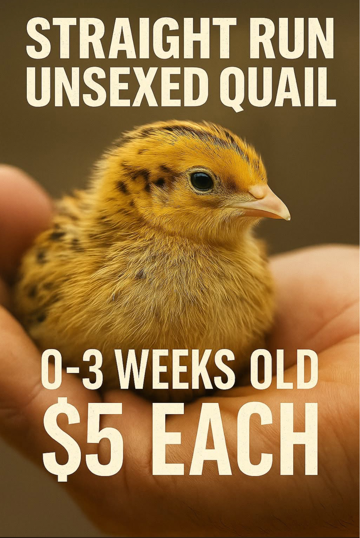 0-3 Week Old Coturnix Quail